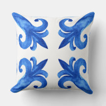 Minimalistische blauwe en witte botanische accentk