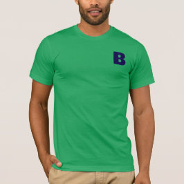 Minimalistische Blauwe Monogram Moderne Groene T-S T-shirt