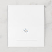 Minimalistische Blauwe Sneeuwvlok Winterhuwelijk (Buitenkant ongevouwen)