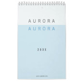 Minimalistische blauwe tweetonige kalender (Hoes)