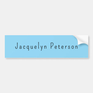 Minimalistische blauwe vlakte Elegante moderne naa Bumpersticker