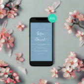 Minimalistische blauwe winter bruiloft kaart