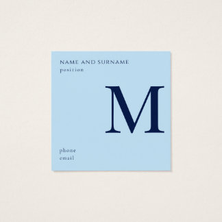 Minimalistische blauwe & witte aangepaste visiteka vierkante visitekaartjes
