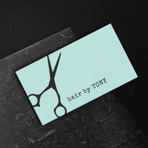 Minimalistische Blauwe Zwarte Schaar Kapsalon Styl Visitekaartje