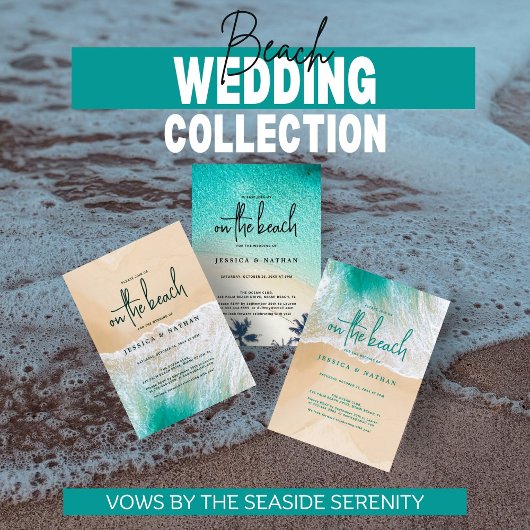 Minimalistische Blauwgroen zomer op het strand bru Kaart