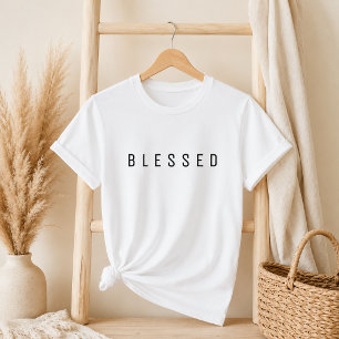 Minimalistische BLESSED-tekst Witte T-shirt