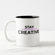 Minimalistische 'Blijf creatief' typografie