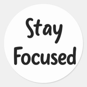 Minimalistische 'Blijf Gefocust' Motivatie Quote S Ronde Sticker