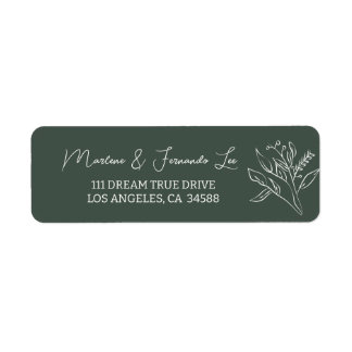 Minimalistische bloem adressering etiket