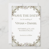 Minimalistische Bloem Boho Bewaar de Datumkaart  Save The Date (Voorkant)