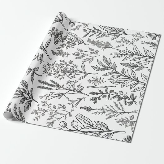 minimalistische bloem cadeaupapier (Uitgerold)