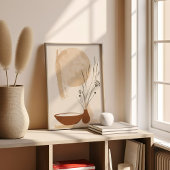 Minimalistische bloem en kom Boho Poster