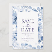 Minimalistische Bloem Save the Date Kaart (Voorkant)