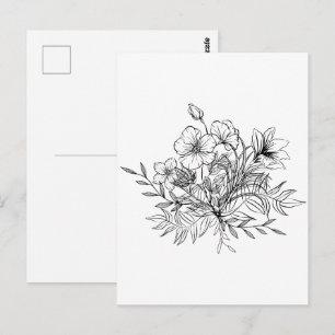 Minimalistische bloemboeket briefkaart