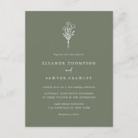 Minimalistische Bloemen Boeket Taupe Green Wedding