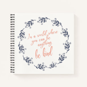 Minimalistische Bloemen Inspirerend Quote Opheffen Notitieboek