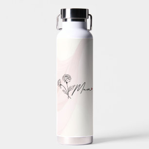 Minimalistische Bloemen Mam Gift met Hart Waterfles