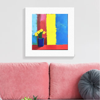 Minimalistische Bloemen - Moderne Floral Canvas Ku Afdruk