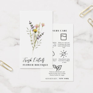 Minimalistische Bloemen Verzorging Bloemist Kaart