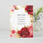 Minimalistische bloemenbruiloft bewaar de datum Ka Save The Date (Staand voorkant)