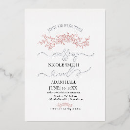 Minimalistische Bloemenbruiloft Uitnodiging | eleg