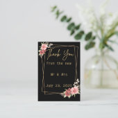 Minimalistische bloemenbruiloft | Zwart-wit Elegan Informatiekaartje (Staand voorkant)