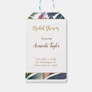 Minimalistische bloemencalligrafie bruidsshowerkaa cadeaulabel