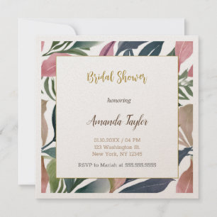 Minimalistische bloemencalligrafie bruidsshowerkaa kaart