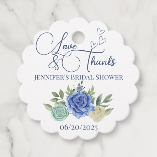 Minimalistische bloemenliefde en bedankt bruids bedankjes labels (Voorkant)