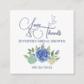 Minimalistische bloemenliefde en bedankt bruids informatiekaartje (Voorkant)