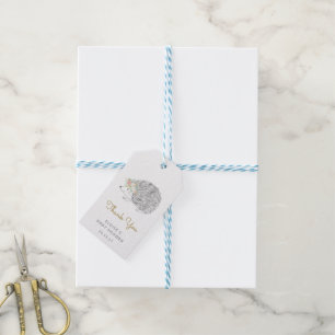 Minimalistische Bloemenstekelvarken Baby shower Da Cadeaulabel
