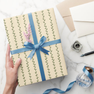 Minimalistische bloemgroene verpakkingsrol cadeaupapier