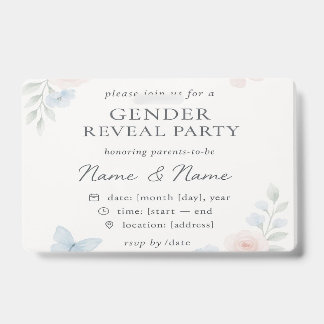 Minimalistische bloemige geslacht onthulling uitno badge