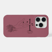 Minimalistische bloemige handlijn kunst telefoonho iPhone hoesje (Achterkant horizontaal)
