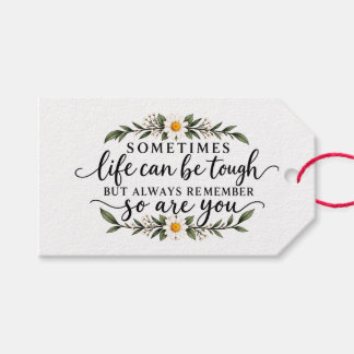 Minimalistische Bloemige Inspirerende Citaat Ontwe Cadeaulabel