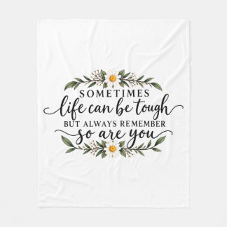 Minimalistische Bloemige Inspirerende Citaat Ontwe Fleece Deken