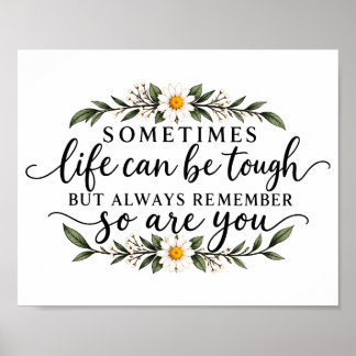 Minimalistische Bloemige Inspirerende Citaat Ontwe Poster