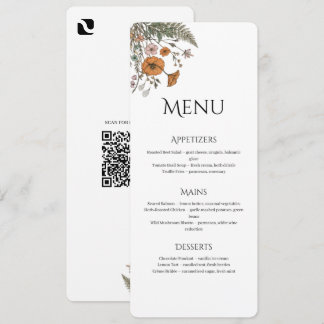 Minimalistische Bloemige Restaurant- of Bruiloftsm Programma