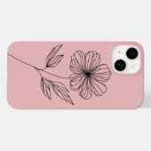 Minimalistische bloemlijntekening Case-Mate iPhone case (Achterkant (horizontaal))