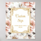 Minimalistische bloesem bloemen met goud moderne g poster (Voorkant)