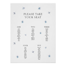 Minimalistische Blue Hydrangea Table Plan Poster Perfect Poster