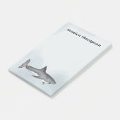 Minimalistische Blue Ocean Shark Custom Post-it® Notes (Schuin)