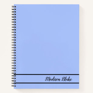 Minimalistische Blue Pastel Plain naam Notitieboek