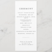 Minimalistische Blue Thistle bruiloft Programma (Achterkant)