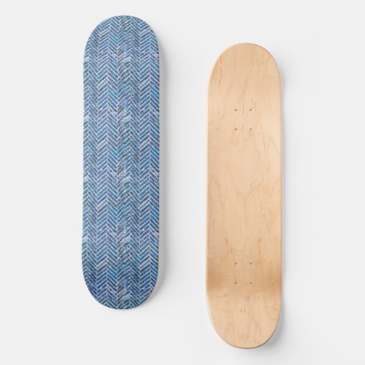 Minimalistische Blue Wave Skateboard (Voorkant)