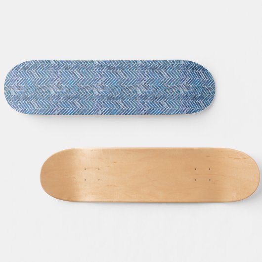 Minimalistische Blue Wave Skateboard (Horizontaal)
