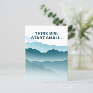 Minimalistische Blue Wavy Mountains inspirerend ci Briefkaart