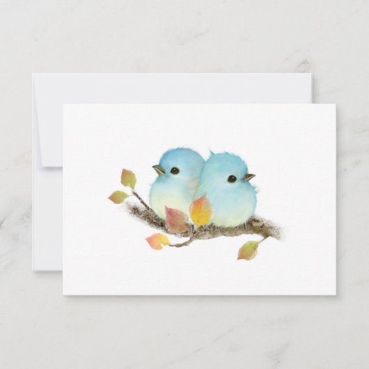 Minimalistische Bluebirds Wildlife Blank Notecards Bedankkaart (Voorkant)
