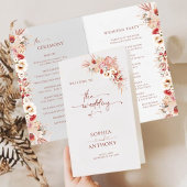 Minimalistische Blush Boho Wedding Program Kaart