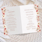 Minimalistische Blush Boho Wedding Program Kaart